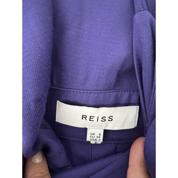 Reiss Ellis Plunge Bodycon Midi Dress Purple Size 2 - Picture 8 of 8